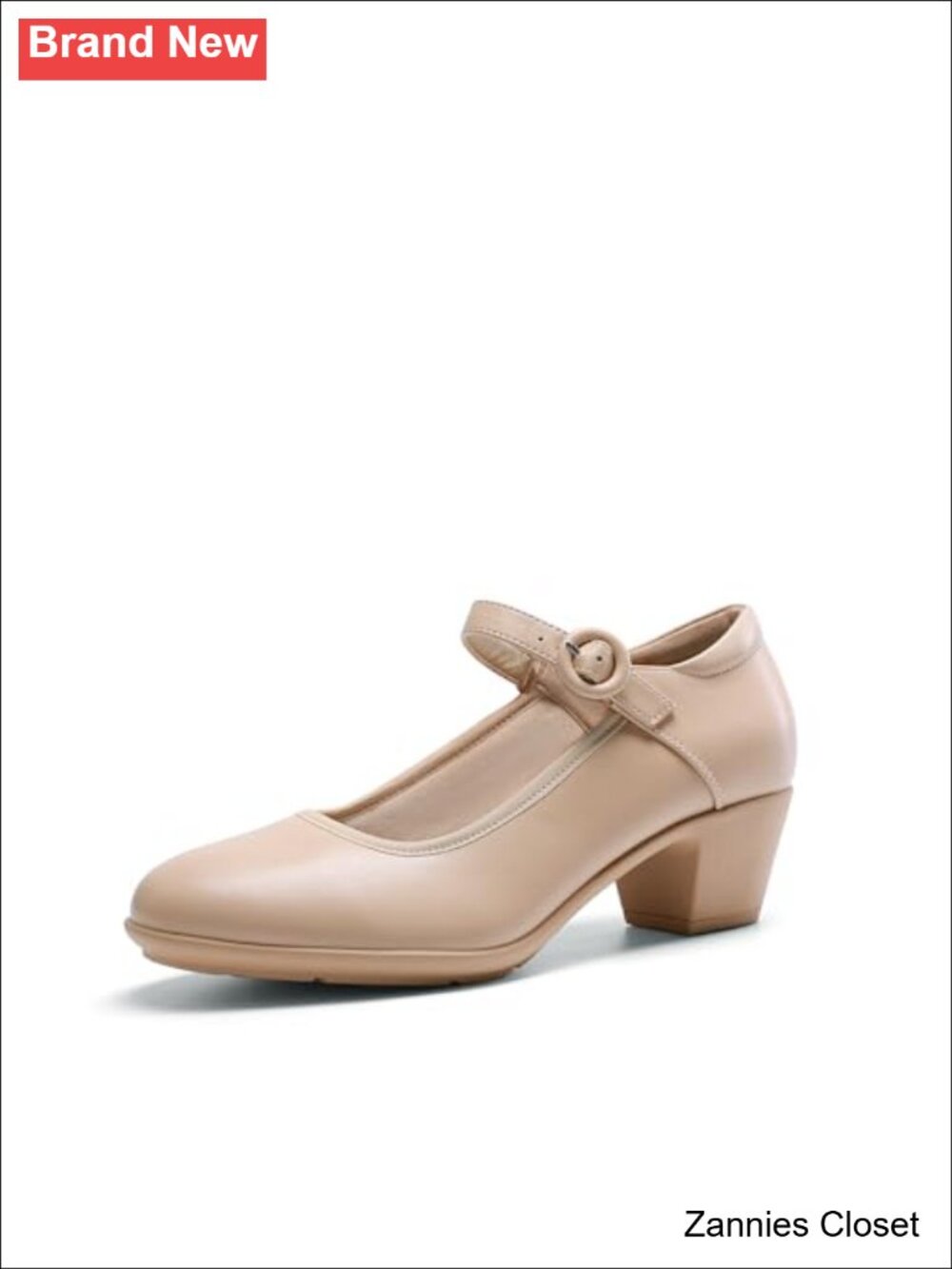 ✨ Mary Jane Low Chunky Dress Pumps Faux Leather Block Heel Ankle Strap Work